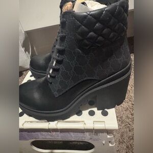 Gucci Black Lace-Up Women's Boots